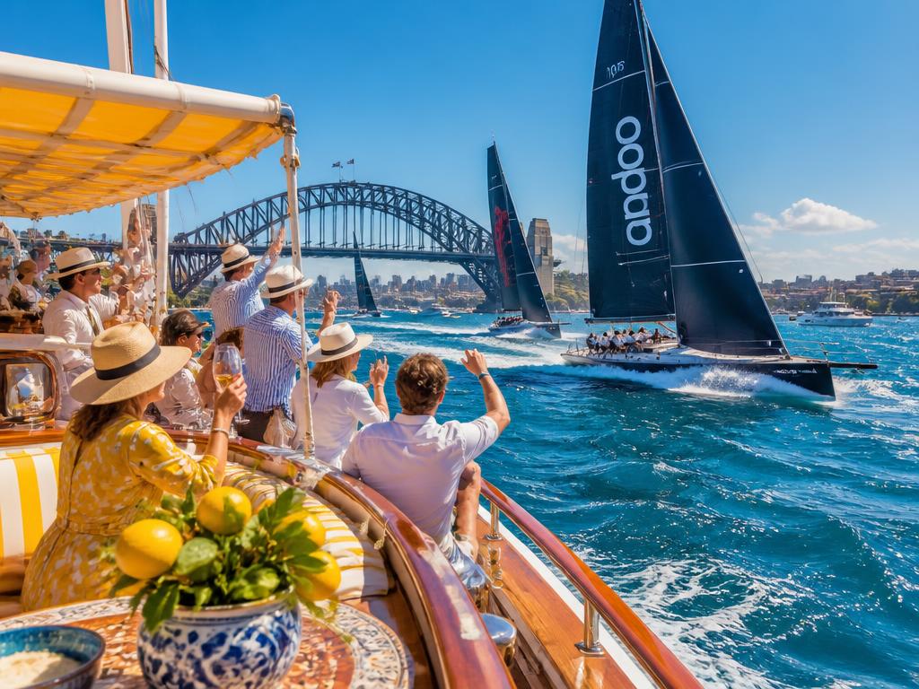 Boxing Day Sydney to Hobart race start viewed from Luna Cruises on the harbour