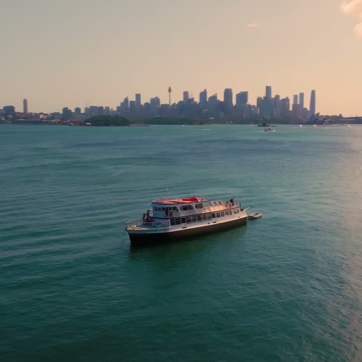 Luna Cruises vintage timber cruiser on Sydney Harbour